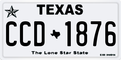 TX license plate CCD1876