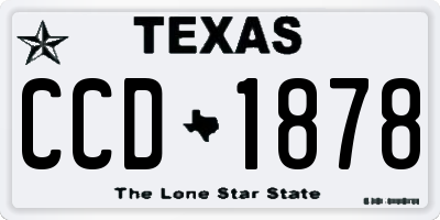 TX license plate CCD1878