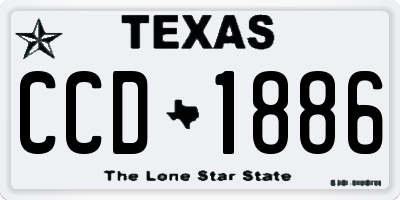 TX license plate CCD1886