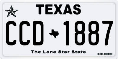 TX license plate CCD1887