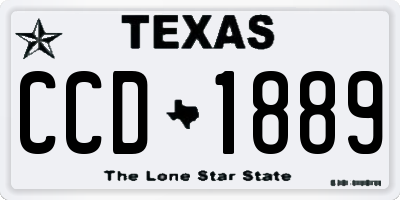 TX license plate CCD1889