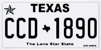 TX license plate CCD1890