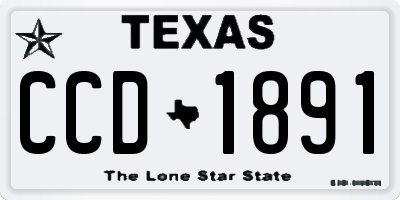 TX license plate CCD1891