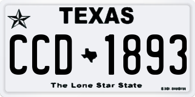 TX license plate CCD1893