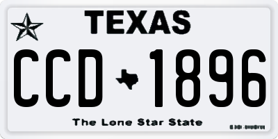 TX license plate CCD1896