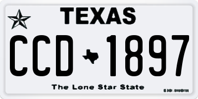 TX license plate CCD1897