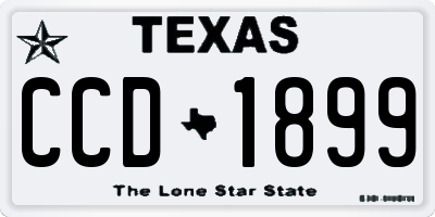 TX license plate CCD1899