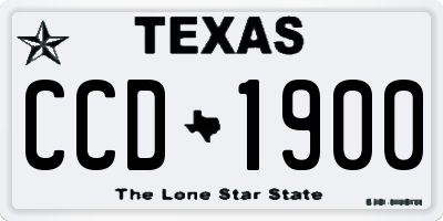 TX license plate CCD1900