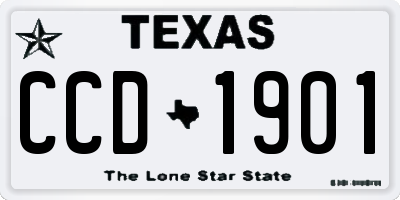 TX license plate CCD1901