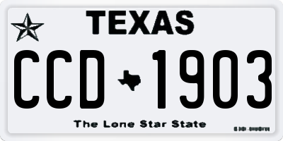TX license plate CCD1903