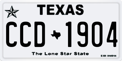 TX license plate CCD1904