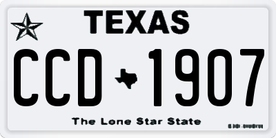 TX license plate CCD1907