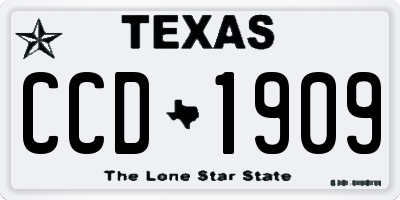TX license plate CCD1909