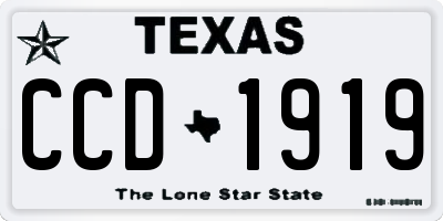 TX license plate CCD1919