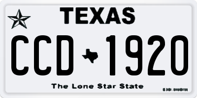 TX license plate CCD1920
