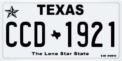 TX license plate CCD1921