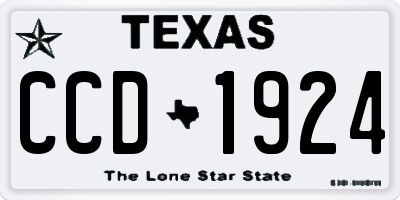 TX license plate CCD1924