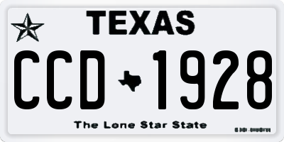 TX license plate CCD1928