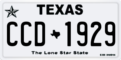 TX license plate CCD1929