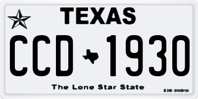 TX license plate CCD1930