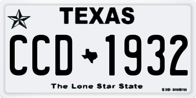 TX license plate CCD1932