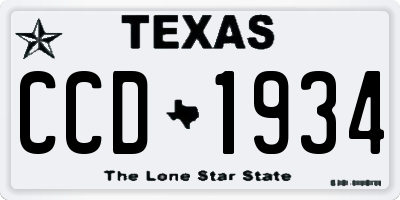 TX license plate CCD1934