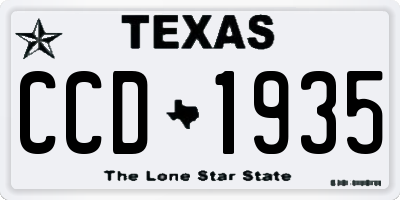 TX license plate CCD1935
