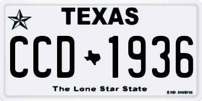 TX license plate CCD1936