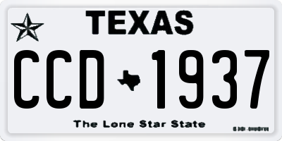 TX license plate CCD1937