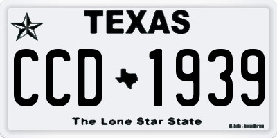 TX license plate CCD1939
