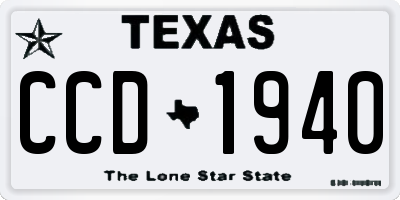 TX license plate CCD1940