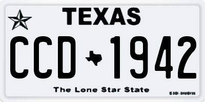 TX license plate CCD1942