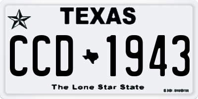 TX license plate CCD1943