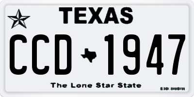 TX license plate CCD1947