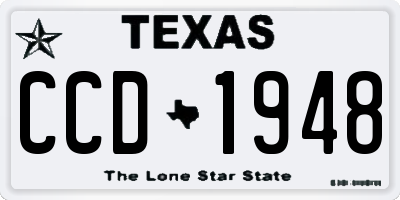 TX license plate CCD1948