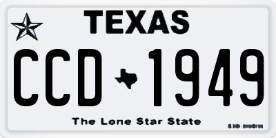 TX license plate CCD1949