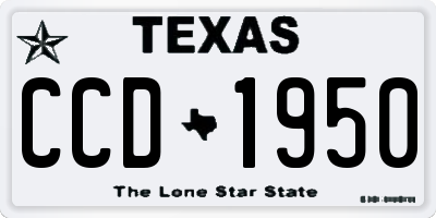 TX license plate CCD1950