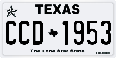 TX license plate CCD1953