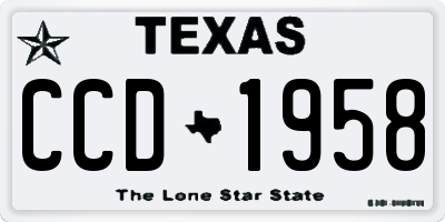 TX license plate CCD1958