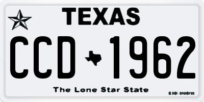 TX license plate CCD1962