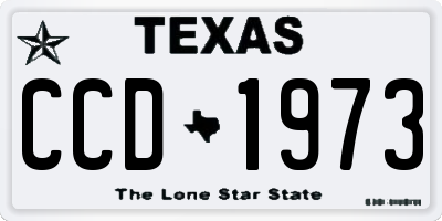 TX license plate CCD1973