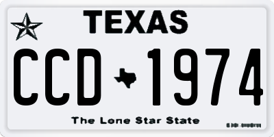 TX license plate CCD1974