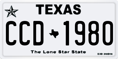 TX license plate CCD1980