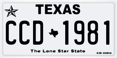 TX license plate CCD1981