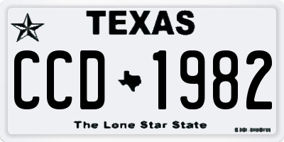 TX license plate CCD1982