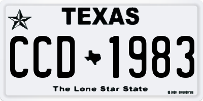 TX license plate CCD1983