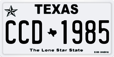 TX license plate CCD1985