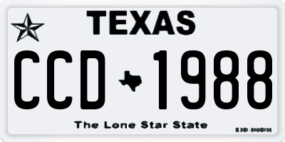 TX license plate CCD1988