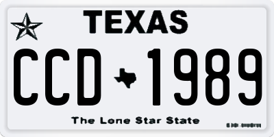 TX license plate CCD1989
