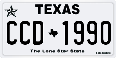TX license plate CCD1990